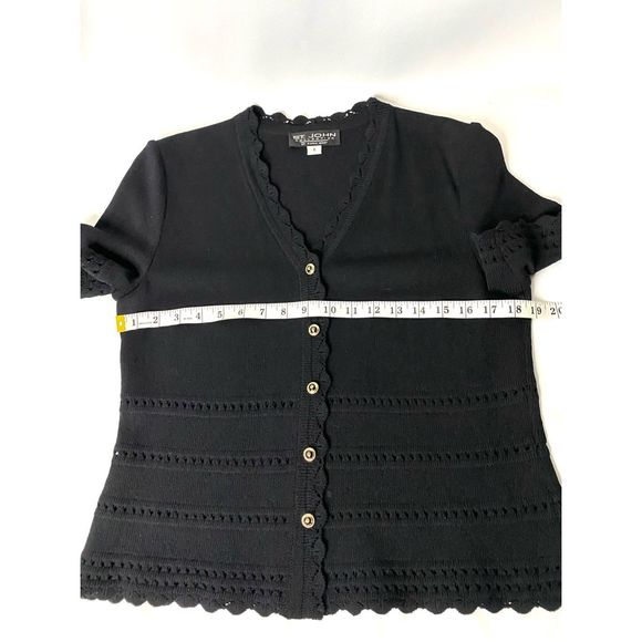 St. John Sweater Short Sleeve Button Up Women’s - Picture 7 of 9